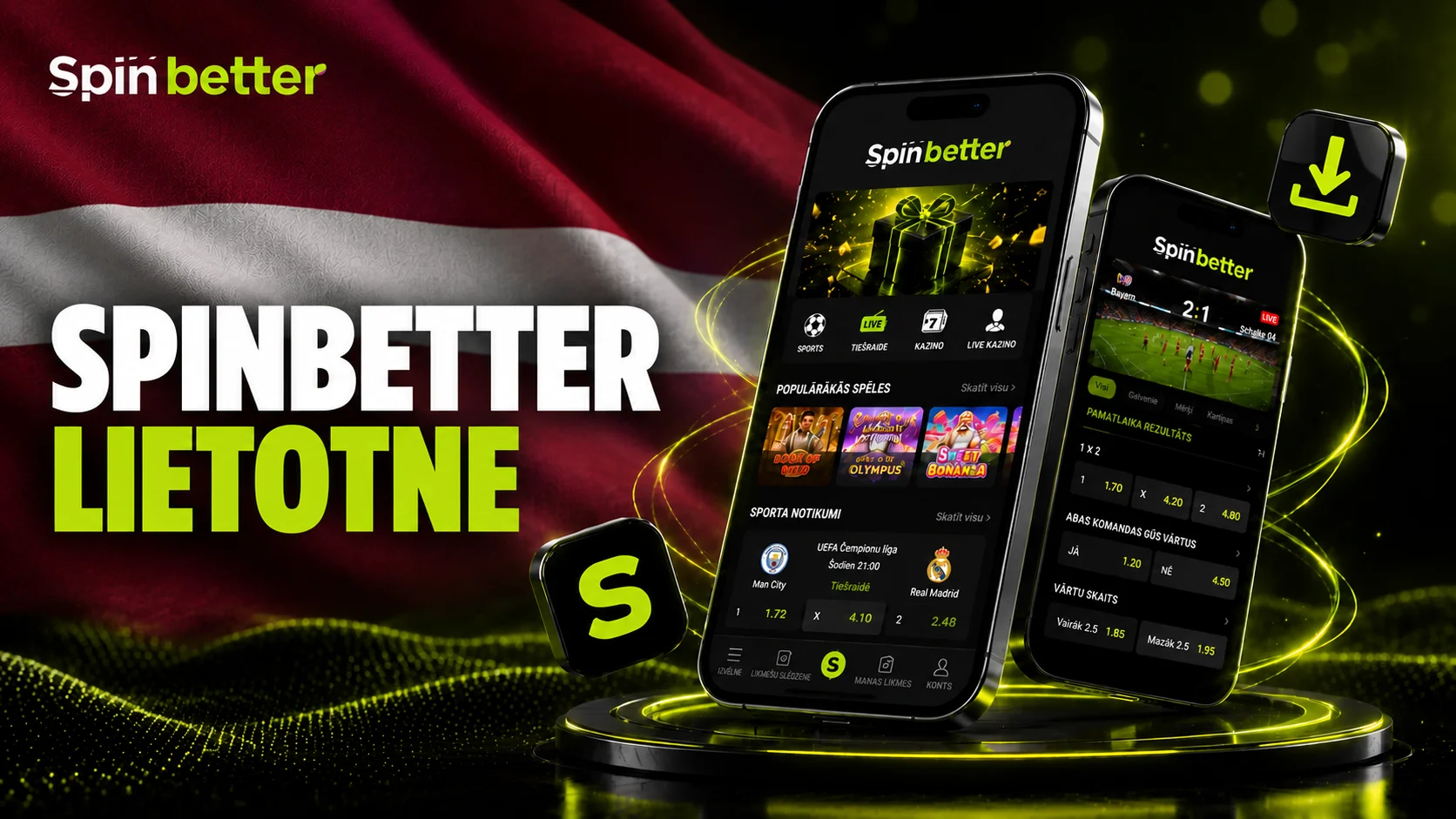 SpinBetter mobilā lietotne