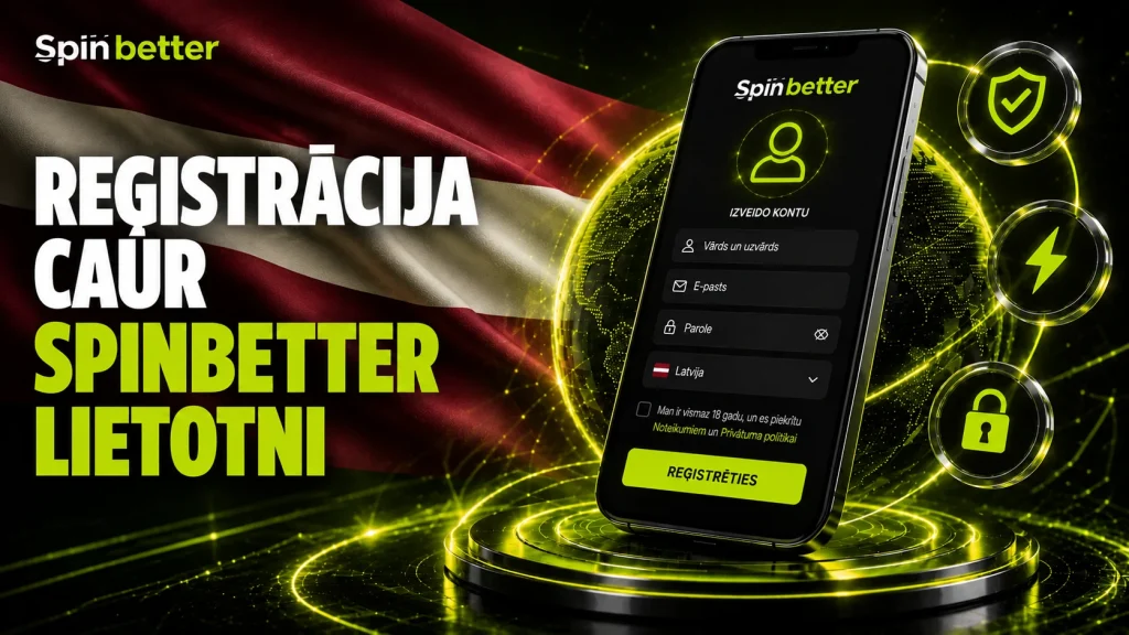 Reģistrācija SpinBetter lietotnē